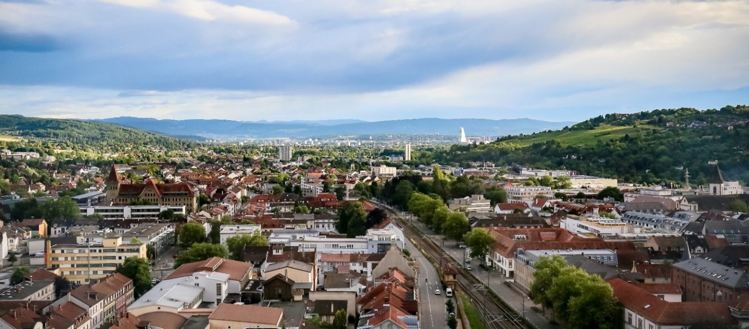 Ausblick über Lörrach vom Hotel Stadt Lörrach